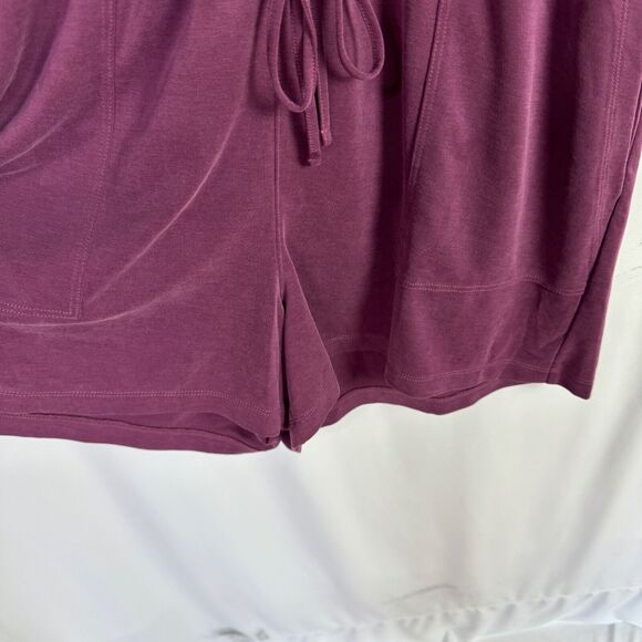 Lou & Grey Shorts Romper Size Large Maroon/Purple Sleeveless Drawstring Waist - Picture 2 of 8